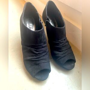 Black Peep Toe Ankle Boots